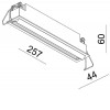 DAPHNE Vestavné buňkové svítidlo, těleso hliník, rámeček bílá mat, LED 20W, teplá 3000K, 1120lm, stmívatelná, IP20, rozměry 257x60x44mm. náhled 4