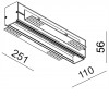 WELL DONE FRAMELESS LED 20W Stropní, vestavné, bodové, bezrámečkové, svítidlo, těleso hliník, povrch bílá, komínek černá, LED 20W celkem, teplá 2900K, 640lm, vyzař. úh. 45° Ra80, 700mA, tř.3, 251x56x110mm, stř. život 30.000 hod náhled 5