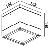 ACRIS GX53 1x9W IP54 čtverec Přisazené stropní venkovní svítidlo, materiál hliník, povrch bílá, difuzor plast opál, pro zářivku 1x9W, GX53, 230V, IP54, tř.1, rozměry 108x108x100mm náhled 7