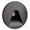 LOSIONE kryt R IV Dekorativní kryt pro vestavné svítidlo do stěny, kruhové, materiál hliník, povrch černá, detail trojúhelníkový výřez, rozměry d=78mm. náhled 1