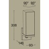 MIBO PIR 13W Nástěnné venkovní svítidlo, senzor pohybu PIR, záběr čidla 180°, dosah 12m, čas 10s-10min, hliník, šedočerná, difuzor plast opál, LED 13W, 1000lm, teplá 3000K, Ra80, 230V, IP54. rozměry 93x308x146mm náhled 4