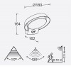 EXTO WL 16,1W, IP54, PIR Nástěnné venkovní svítidlo, senzor PIR, dosah 10m, záběr 120°, těleso hliník, povrch tm. šedá, dif plast opál, LED 16,1W, 1100lm, teplá 3000K, 230V, IP54, tř.1, rozměry d=180mm, h=164mm, svítí dolů. náhled 3