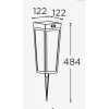 SINTI 8,4W PIR TUYA Solar Solární svítidlo, PIR, hliník černá mat, dif sklo opál, smart Tuya, Bluetooth, LED 8,4W, 900lm, mob. tel. CCT nastav. teplota teplá 2700K-denní 6500K, RGB, stmív, IP44, 122x484x122mm, bodec. náhled 3