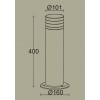 BOBO S Sloupkové svítidlo, těleso hliník, povrch šedočerná, krycí sklo čiré. pro žárovku 1x35W, GU10, 230V, IP44, tř.1, rozměry 400x160x101mm náhled 2