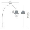 LADY Nástěnná lampa, základna kov, povrch chrom lesk, pro žárovku 1x250W, E27, 230V, stmív, IP20, tř.2. rozměry základna l=1910mm, max h=2480mm, pouze základna, stínítko dodáváno samostatně náhled 2