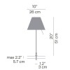 COSTANZIA-LADY Stolní lampa, základna hliník, povrch chrom lesk, pro žárovku 1x42W, E14, 230V, IP20, tř.2. rozměry základna d=140mm h=510mm, pouze základna, stínítko dodáváno samostatně náhled 8
