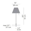 COSTANZIA-LADY Stolní lampa, základna kov, povrch lak černá, pro žárovku 1x42W, E14, 230V, IP20, tř.2. rozměry základna d=140mm h=510mm, pouze základna, stínítko dodáváno samostatně náhled 8