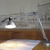 FORTEBRACCIO 33N.100 Stolní lampa těleso polykarbonát, povrch šedostříbrná,pro žárovku 1x100W, E27, A60, 230V, IP20, dvě ramena 440mm+355mm, hlava: d=110mm, základna SAMOSTATNĚ náhled 5