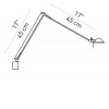 D12ELapi BERENICE 30 PARETE Nástěnná lampa, těleso hliník, povrch šedostříbrná, pro žárovku 1x35W, G6,35, 230V/12V, IP20, základna d=135mm, dvě ramena 300+300mm, s vypínačem, vč. základny, stínítko SAMOSTATNĚ náhled 6