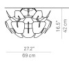 HOPE D66/12P Stropní, přisazené svítidlo, základna nerez leštěný, ram plast transparent, stínítko plast, prismat čočky, pro žárov 3x42W, E14, 230V, IP20, tř.1, d=690mm, h=420mm náhled 4