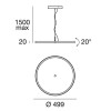 COBI LED Závěsné svítidlo, náklopné o 20°, hliník, bílá, difuzor PMMA s černým proužkem, 12W LED, teplá 3000K, 1566lm, 230V, IP20, d=237mm, h=18mm, závěs l=max.1500mm náhled 6