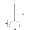 DOME Závěsné svítidlo, těleso kov, povrch černá, vnitřní bílá, clona chrom, pro žárovku 1x60W, E27, 230V, IP20, d=350mm, h=200mm, závěs l=1300mm, lze zkrátit náhled 5