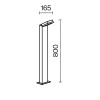 EMA FL 12W IP54 Sloupkové venkovní svítidlo, těleso kov, povrch černá, difuzor plast opál, LED 12W, 660lm, teplá 3000K, Ra80, 230V, IP54, rozměry 165x800mm, svítí dolů. náhled 3