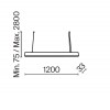 USTO HL 40W Závěsné svítidlo, těleso kov, povrch bílá, difuzor plast opál, LED 40W, 3040lm, neutrální 4000K, Ra90, 230V, IP20, tř.1, rozměry 1200x33mm, vč závěs lanka l=2800mm, lze zkrátit. náhled 5