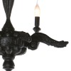 SMOKE CHANDELIER 3x40W E14 Závěsné svítidlo lustr, spálené dřevo potřené epoxidem, barva černá, pro žárovku 3x40W, E14, 230V, IP20, h=550mm, d=650mm náhled 2