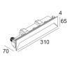 LOGIC W L Vestavné svítidlo do stěny, těleso hliník, povrch šedostříbrná, LED 10W, teplá 3000K, 1270lm, Ra80, 230V, IP65, tř.1, 310x65x70mm, mont box SAMOST, svítí dolů náhled 2