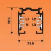 3F NAPÁJECÍ LIŠTA NORDIC ALUMINIUM Přisazená/závěsná 3-okruhová napájecí lišta, materiál hliník, povrch šedá RAL7040, 3x230V, 3x16A, IP20, L=1000mm, 3F NORDIC ALUMINIUM - GLOBAL TRAC - LIVAL náhled 3