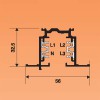 VESTAVNÁ 3F LIŠTA NORDIC ALUMINIUM Vestavná 3-okruhová napájecí lišta, materiál hliník, povrch šedá RAL7040, 3x230V, 16A, IP20, L=4000mm, NORDIC ALUMINIUM - GLOBAL TRAC - LIVAL náhled 2