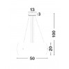 JEET 5x60W E27 230V IP20 D=500mm Závěsné svítidlo, tvar prstenec, základna hliník, povrch chrom, krycí sklo čiré, pro žárovku 5x60W, E27, 230V, IP20, rozměry d=500mm h=200mm, vč.závěsného kabelu l=1000mm, lze zkrátit náhled 2