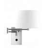 AWA WALL 1x60W E27 230V IP20 VÝPRODEJ Nástěnné svítidlo, základna kov, povrch chrom lesk, stínítko textil bílá, pro žárovku 1x60W, E27, 230V, IP20, rozměry 360x170x330mm, vč vypínače náhled 1