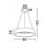 VARTA LED 1x42W 3000K IP20 230V Závěsné svítidlo, základna kov, povrch hnědá, difuzor akryl bílá, LED 1x42W, teplá 3000K, 2520lm, 230V, IP20, rozměry d=600mm, včetně závěsného kabelu l=1200mm náhled 5