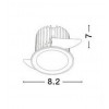 LOGE LED 1x10W 3000K 800LM 230V IP20 D=82mm Stropní vestavné svítidlo, těleso hliník, povrch bílá, LED 1x10W, teplá 3000K, 800lm, 230V, IP20, rozměry d=82mm h=70mm náhled 4