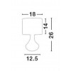 KUNST TABLE 1x40W E14 230V IP20 D=180mm Stolní lampa, základna kov bílá mat, stínítko textil bílá, pro žárovku 1x40W, E14, 230V, IP20, rozměry d=180mm h=260mm náhled 4