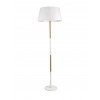 RAYLA stojací Stojací lampa, základna kov, povrch bílá s dřevěným detailem, stínítko textil bílá, pro žárovku 1x40W, E27, 230V, IP20, tř.1, rozměry d=450mm h=1550mm náhled 1