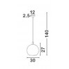 EmmA 1x40W E27 230V IP20 TŘ.1 D=300mm Závěsné svítidlo, základna kov černá, difuzor sklo kouřová s bublinami, pro žárovku 1x40W, E27, 230V, IP20, tř.1, rozměry d=300mm h=270mm, vč.závěsného kabelu l=1400mm, lze zkrátit náhled 3