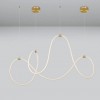 KHAOZ LED 57W Světelná hadice, těleso plast opál, úchyty kov, zlatá mat,  LED 57W, 3189lm, teplá 3000K, stmív TRIAC, 230V, IP20 rozměry 1500x500mm, lankový závěs l=1500mm, lze zkrátit náhled 2