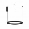 RINGOLI LED 24W UGR<12 Závěsné svítidlo, těleso hliník, černá, pro max 4 segmenty LED á 6W svítí dolů + 10W nahoru, teplá 3000K, Ra80, 230V/24V, IP20, rozměry d= 800mm, vč lank závěsu h=1500mm, segmenty dodávány SAMOSTANĚ náhled 1