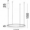 RINGOLI LED 24W UGR<12 Závěsné svítidlo, těleso hliník, černá, pro max 4 segmenty LED á 6W svítí dolů + 10W nahoru, teplá 3000K, Ra80, 230V/24V, IP20, rozměry d= 800mm, vč lank závěsu h=1500mm, segmenty dodávány SAMOSTANĚ náhled 10
