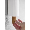 BRASSY VÝPRODEJ Nástěnná lampa, materiál kov, povrch vnější bílá, vnitřní bílá, detaily mosaz, pro žárovku 1x25W E27, A60, 230V, IP20, d=220mm, h=780mm, odsazení 677mm, stmívač na tělese náhled 4