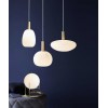 KANANMUNA 25 OPAL Závěsné svítidlo, těleso sklo, povrch bílá opál s mosazným/ matným černým vrškem, pro žárovku E27, max. 60W, 230V, IP20, tř.1, stínítko 250mm, vč záv kabelu s textilním úpletem - bílá, l=3000mm náhled 4