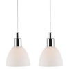 NOLD PENDANT 2x40W E14 Závěsné svítidlo, základna kov chrom, difuzor sklo opál, pro žárovku 2x40W, E14, 230V, IP20, tř.2, rozměry 120x165mm, vč. závěsného kabelu 1800mm náhled 1