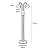 NOLD 2X40W E14 stmívatelná Stojací lampa, nastavitelný směr svícení, flex rameno, husí krk, základna chrom, difuzor sklo opál, pro žárovku 2x40W, E14, stmívatelné, 230V, IP20, tř.2, rozměry 120x1640x250mm, vč.sv.zdr. náhled 3