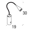 WABI nástěnná LED 3W FLEXI Nástěnné svítidlo, těleso kov, flexibilní rameno husí krk, povrch černá, LED 3W 130lm/cca 8W žár, 230V, IP20, rozměry 190x300mm, vč vypínače, kabel+ vidlice 230V náhled 4