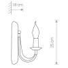 ANTAR 2X60W E14 nástěnné Nástěnné svítidlo, dvě ramena, materiál kov, povrch černo zlatá, imitace opotřebení, pro žárovku 2x60W, E14. 230V, IP20, tř.1, rozměry 250x150mm náhled 3