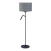 TOROLIO F2 Stojací lampa, flexibilní rameno, základna kov, povrch černá grafit, stínítko textil šedá, pro žárovku 1x60W, E27 + 1x20W, G9, 230V, IP20, tř.1, rozměry d=470mm, h=1680mm, vč vypínače náhled 1