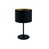VINTON TL 1x10W E27 Stolní lampa, těleso kov, barva černá, stínítko textil vnější černá, vnitřní zlatá, pro žárovku 1x10W, E27, 230V, IP20, rozměry d=230mm, h=405mm. náhled 1