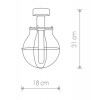 KASSY S1 Stropní svítidlo, základna kov, povrch černá, stínítko kov černá, měděné detaily, pro žárovku 1x60W, E27, 230V, IP20, tř.1, rozměry d=180mm, h=310mm náhled 2