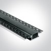 LUKS PROFIL 62x15 Vestavný, zápustný bezrámečkový profil pro LED pásky do sádrokartonu, materiál hliník, povrch černá, difuzor plast černá, max šířka LED pásků w=20mm, rozměry 62x15mm, délka l=2m. náhled 1