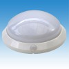 SELI PIR senzor POHYBU Přísazné svítidlo PIR senzor pohybu záběr 100°, dosah 7m, čas 10s-10min, soumrak 10-1000lx zákl plast bílá, difuzor sklo opál, pro žárovku 1x60W, E27, A60, 230V, do koupelny IP44, d=305, h=10 náhled 1