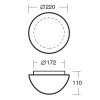 AURA 1 IN-12DU2/040 Stropní svítidlo, základna plast, povrch bílá, difuzor sklo triplex opál, pro žárovku 1x60W, E27 A60, 230V, do koupelny IP43, tř.2, "F" d=220mm, h=110mm, úchyt skla klapky náhled 3