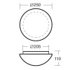 AURA 7, LED-1L12B07BT12/012 4000 Stropní svítidlo, základna kov, povrch bílá, difuzor sklo opál, LED 11W, neutrální 4000K, 1350lm/880lm, Ra80, 230V, IP44, zař. tř.1, d=250mm, h=110mm, úchyt skla bajonet náhled 2