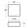 LINA 2 IN-12DU53/035 Stropní svítidlo, základna plast, povrch bílá, difuzor sklo opál, pro žárovku 1x10W, E27 A60, 230V, do koupelny IP43, tř.2, 260x260x110mm náhled 2