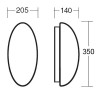 ALMA 2 IN-22U2/123 Stropní svítidlo oválné, základna kov, povrch bílá, difuzor sklo opál, pro žárovku 2x7W, E27 A60, 230V, IP41, tř.1, 350x205x140mm, sklo /klapky náhled 2