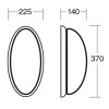 ALMA 2 Stropní svítidlo oválné, základna kov, rámeček bílá, difuzor sklo opál, pro žárovku 1x100W, E27 A60, 230V, IP41, 370x225x140mm náhled 5