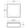 037, LINA 3 NÁHRADNÍ SKLO NÁHRADNÍ SKLO, difuzor pro svítidlo, materiál sklo, triplex opál mat, pro svítidlo, 320x320mm náhled 2