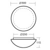 AURA 8 LED-1L18C02BT13/013 HF 4000 Stropní svítidlo HF senzor pohybu dosah 8m záběr 150°/360° čas 10s-10min soumrak, zákl kov bílá, sklo opál, LED 11W, neutr 4000K,1530lm/990lm Ra80, 230V, IP44, tř.1, "F", d=300mm, h=110mm baj náhled 2